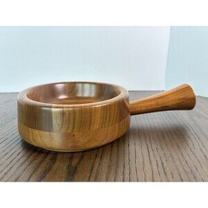 Vintage Mid-Century Danish Modern Solid American Walnut Wooden Bowl w/ Handle